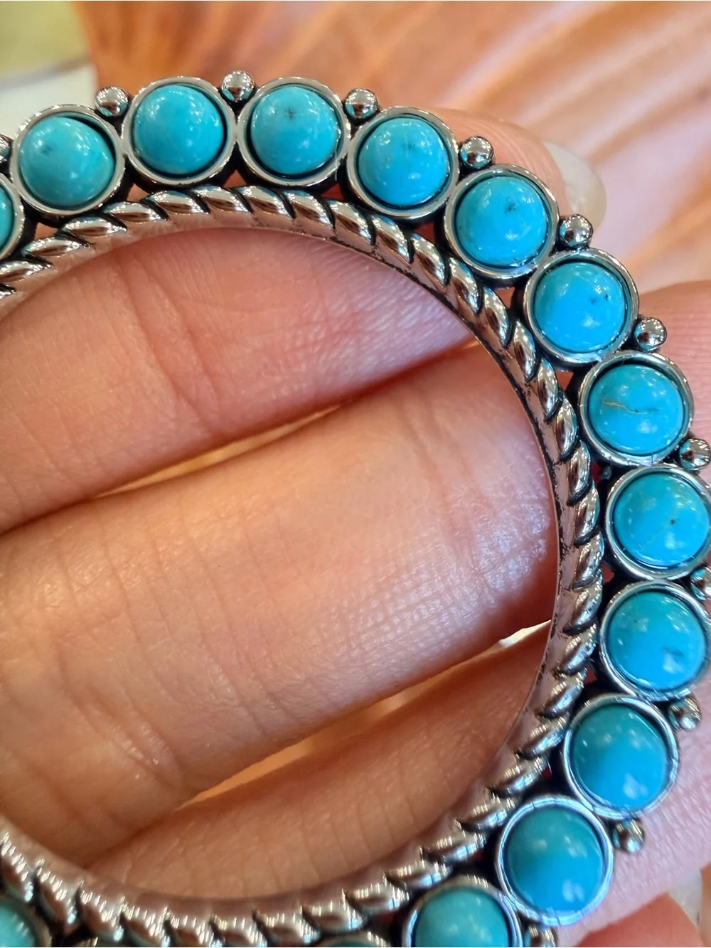 Turquoise Hoop Drop Earrings